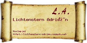 Lichtenstern Adrián névjegykártya